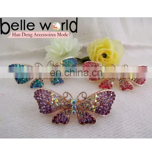3 Designs Women's Rhinestone Butterfly Barrette Clip thumbnail-1