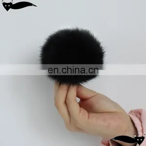 Genuine Black 7cm Fur Ball Accessories Rabbit Fur Ball thumbnail-1