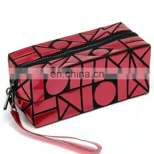 Lattice Sequined Folading Travel Makeup Pouch Bag Cosmetic With Zipper thumbnail-1