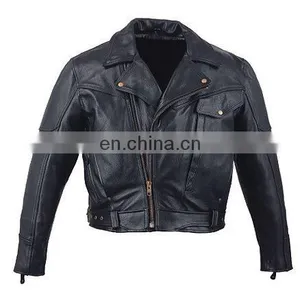 HMB-0464A LEATHER JACKETS MOTORBIKE COATS BLACK BIKER STYLE thumbnail-1