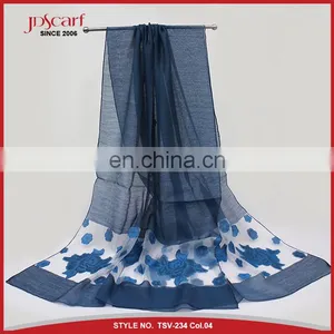 Latest Design Great Quality Silk and Wool Feeling Muslim Lace Scarf Fashionable Scarf thumbnail-3