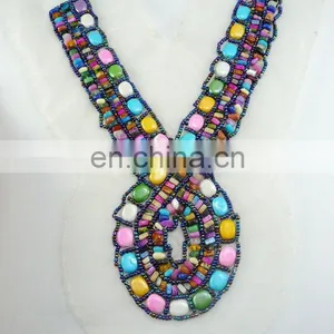 Colourful Handmade Ethnic Collar thumbnail-1