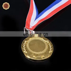 Wr New Design Quality 24k Gold Foil Medal Wholesale Metal Custom Medal With Free Ribbon for Awards Ceremony thumbnail-3