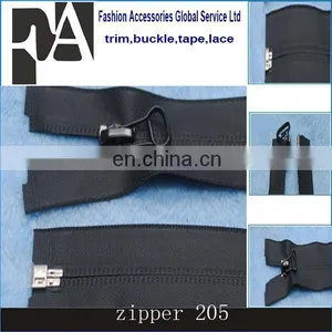 Stock Factory Wholesale Open End Nylon Zippers With Metal Puller thumbnail-1
