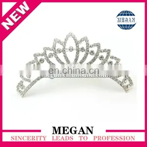 China Factory Price Children and Adult Rhinestone Tiara Comb Hair Crown thumbnail-1
