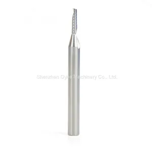 Carbide CNC Spiral 'O' Single Flute, Aluminum Cutting 3 Dia x 12 x 6 Shank x 64mm Long Up-Cut Router Bit thumbnail-1