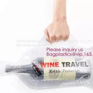 Reusable Wine Bottle Protector Travel Safe Transportation Packing Cushion Bubble Bags Wine Wrap Bottle Bags Protectors thumbnail-1