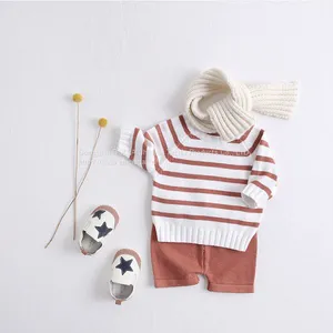 2020 Fashionable Warm Newborn Baby Clothes Cute Striped Toddler Suit Clothes thumbnail-3