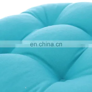 Recyclable Cheap Soft Patio Outdoor Solid Blue Non-slip U-shaped Tufted Chair Pad With Ties Home thumbnail-4