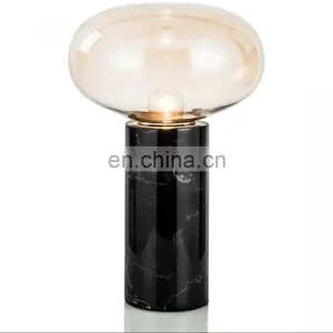 High Quality Modern Black Marble Bedside Table Lamp For Living Room thumbnail-1
