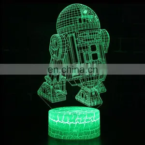 7 Colors Touched Changed Acrylic Panel 3d Led Night Light for Decoration thumbnail-5