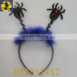 Black Spider Head Band With Blue Fur for Halloween Party thumbnail-1