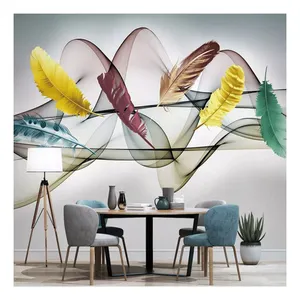 Tropical Wall Murals 3D 5D 8D 16D Wall Mural Decoration Flower Geometric Design For Home Tv Background Dropshipping thumbnail-1