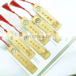 Custom Personalized Engraved Blank Wood Bookmarker Islamic Natural Handmade Craft Hollow Creative Chinese Style Wooden Bookmark thumbnail-3