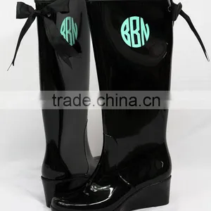 Monogrammed Rain Boots With Preppy Bows thumbnail-2