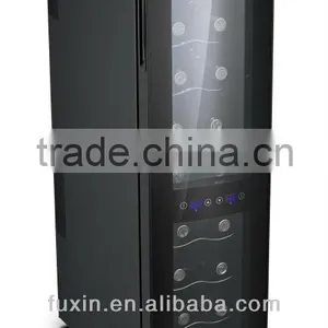 FUXIN:JC-53DRFW..Silent 18 Bottle Curve Door Dual Zone Touchscreen Wine Refrigerator Slimline Edition thumbnail-1