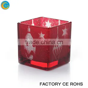 Christmas Red Glass Candle Jar Shades / Table Top Candelbra / Jar for Candles Wholesale Quality Choice thumbnail-5