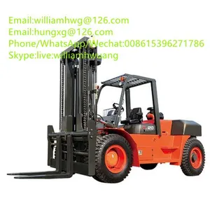 Big Capacity 7 8 10 Ton Diesel Forklift Optional Lifting Height Compact Hydraulic Transmission thumbnail-1