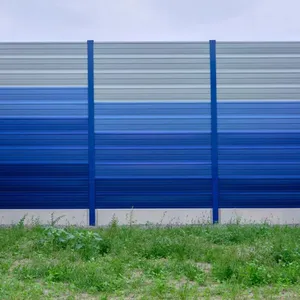 Modern ISO9001 BV Certified Galvanized Steel PVC Acryl Fire Resistant Anti-Corrosion Noise Barrier Wall 1000x2000mm Soundproof thumbnail-1