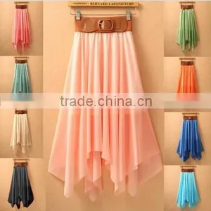 Instyles New Soft Irregular Pure Color Elegant Blouse and Skirt Set 17159 Boutique Clothing Clothing thumbnail-1