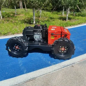 Industrial Single Cylinder 9Hp Gasoline Engine 6Km/H Travel Speed Wireless Radio Control Steep Slope Lawn Mower thumbnail-6