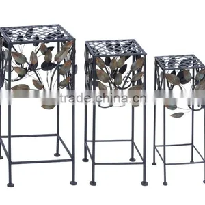 Deco79 3-Piece Metal Flower Pot Stand Set, Square thumbnail-1
