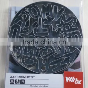 SMALL 26 ENGLISH LETTERS/9 DIGITS S/S COOKIE CUTTER MOULD SET thumbnail-1