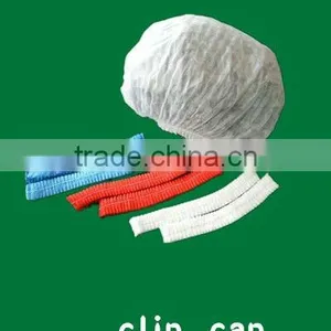 Colorful PP Disposable Plated Caps Nonwoven Clip Caps 18" 19" 21" Single Elastic Latex Free thumbnail-1