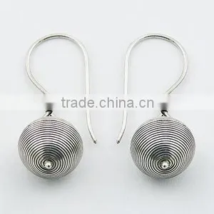 Antiqued Silver Wirework Bali Sphere Danglers thumbnail-1