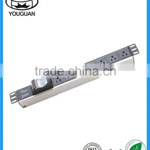 19'' 1U America Type 7 Ways PDU Socket With 2P Circuit Breaker thumbnail-1