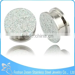 Surgical Steel Body Piercing Jewelry Glitter Powder Eyelets Ear Tunnels thumbnail-1