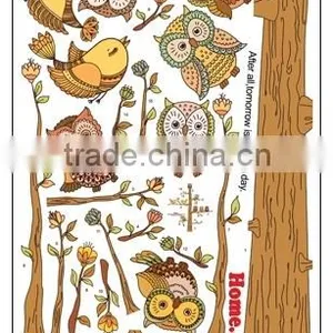 ALFOREVER Brown Color Owl Tree Sticker,owl Tree Decals for Kids thumbnail-4
