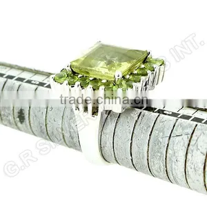 Lemon Quartz Rings Sterling Silver,engagement Ring Jewelry Peridot Gemstone thumbnail-1