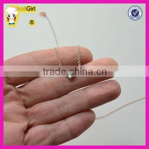 Tiny Heart Pave Necklaces, White Zircon Necklace, 925 Sterling Silver Rose Gold Plated Necklace thumbnail-5