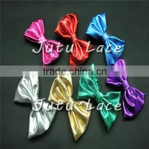 Adult Elegant Cheerleading Shiny Hair Bowknots Without Clips, 3'' Clothes Bowknots, Metallic Gloden Fabric Kids Hair Bows thumbnail-2