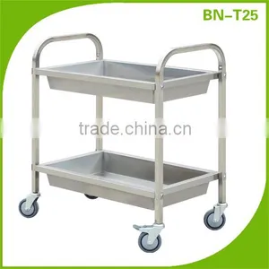 Stainless Steel 2 Tier Collecting Trolley/Catering Trolley With Deep Shelves BN-T25 thumbnail-1