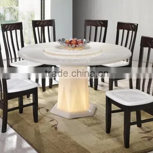 2015 Thailand Latest Stainless Marble Top Table Cushion Solid Wood Chair thumbnail-2