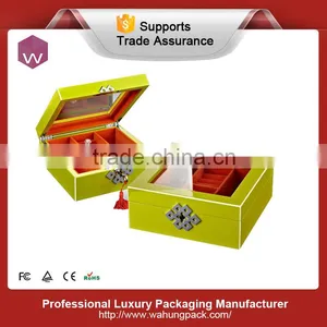 Custom Size Accept Green Window Jewel Wood Box thumbnail-1