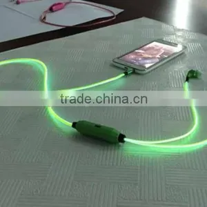 In-ear High Quality Custom Fashion el Light Earphone Wholesale Sports Cool Flash el Wire Earphones thumbnail-3