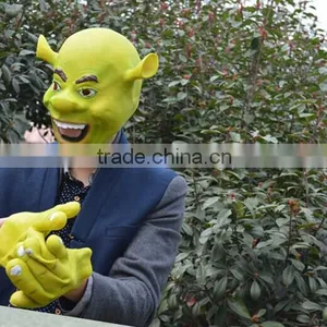 Adults Shrek Fancy Dress Costume Latex Mask With Gloves thumbnail-3