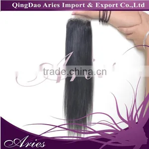 6A Peruvian Lace Closure in Straight Hair,130% Density Free&middle&3 Way Lace Closure Bleached Knots Virgin Peruvian Hair thumbnail-2