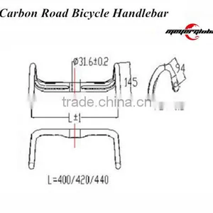 Top Quality Toray T700 Full Carbon 400/420/440mm Road Bicycle Handlebar 700C Road Bicycle Handlebar thumbnail-5