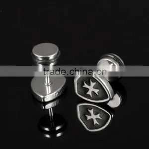 2016 Fashion Stainless Steel Body Jewelry Catholic Shape Catholic Cross Male Earring thumbnail-2