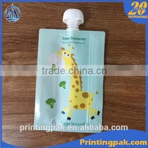 BPA Free Reusable Stand up Baby Food Spout Pouch With Childproof Zip Lock Quality Choice thumbnail-5