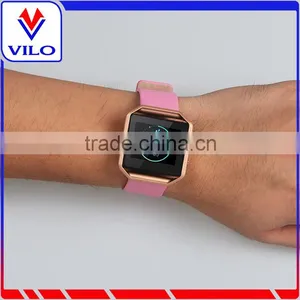 2016 New Arrival Genuine Leather Wristband Strap for Fitbit Blaze With Metal Frame Housing thumbnail-6