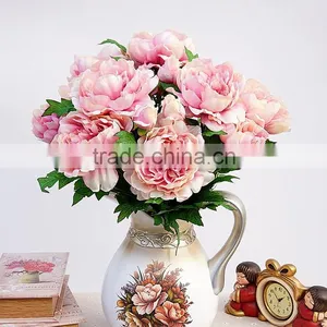 High Quality Artificial Flower Wedding Decoration Peony Silk Flower Single Artificial Peony thumbnail-1