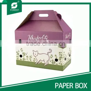 BOX WITH HANDLE CARDBOARD CORRUGATED 3-5 LAYERS thumbnail-1