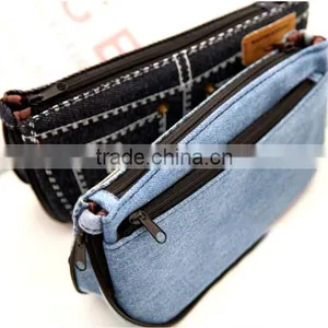 Fashion Jeans Pencil Case With Two Zippers Made in China thumbnail-2