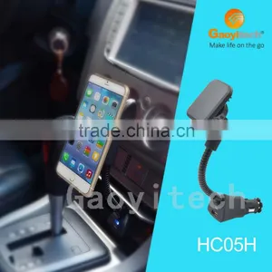 USB Ports Full Rotation 3A Current Qi Wireless Car Charger Holder for Mobile thumbnail-1