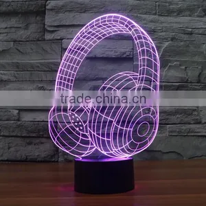 Novelty Lighting Fashionable Table Lamp Touch Switch 3D LED Night Light Acrylic Colorful Gradient Atmosphere Lamp With USB Line thumbnail-1